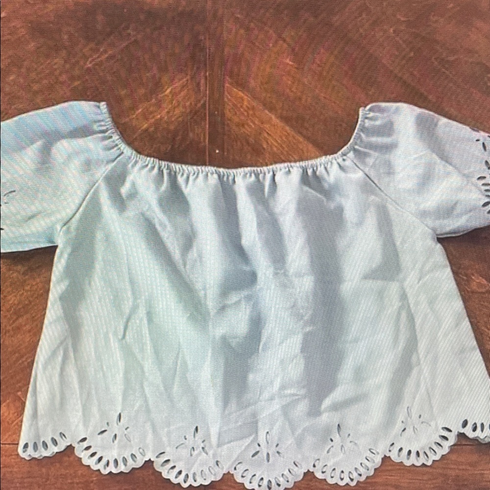 Light Blue Off-Shoulder Top